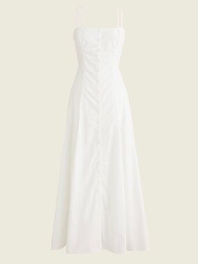 J. Crew White Button Down Maxi Dress with Spaghetti Straps, 14